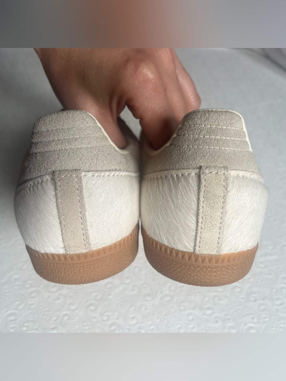 Adidas Gender Inclusive Samba OG Beige/Cream/Red Pony Hair Sneakers (Unisex) - Picture 8 of 10